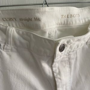 Talbots White jeans.  New - Curvy 16L
